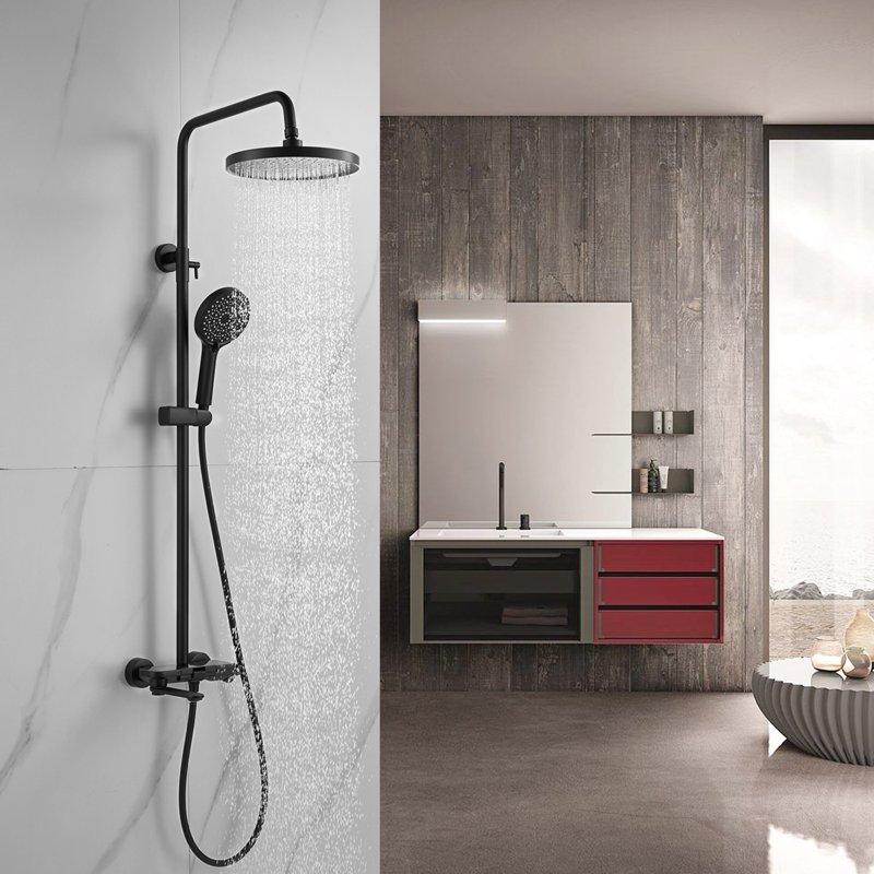 Душевая система Shevanik S9636H, черный