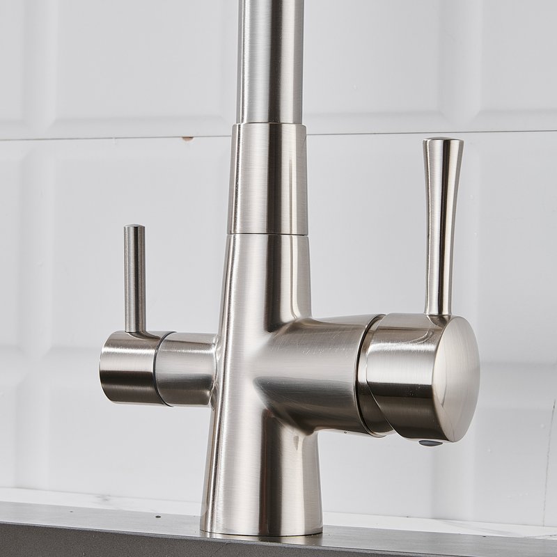 Смеситель для кухни с подключением фильтра Shevanik S428L, сатин