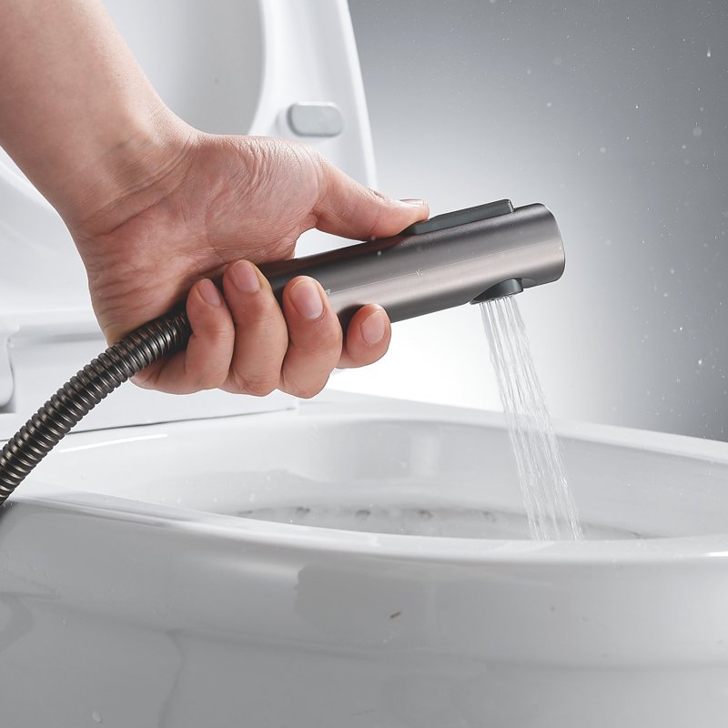 Гигиенический душ со смесителем Shevanik S107T, оружейная сталь