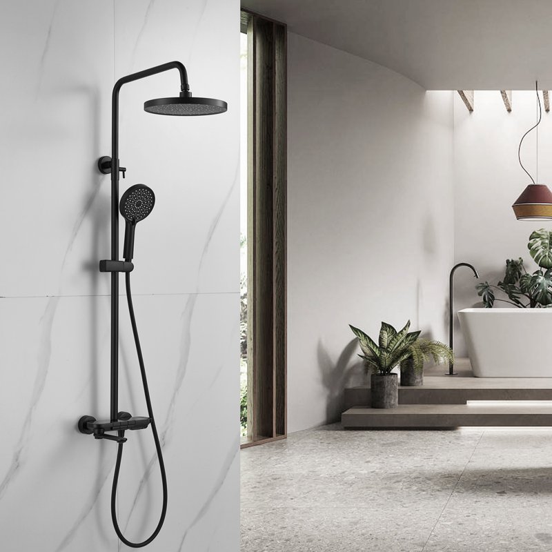 Душевая система Shevanik S9636H, черный