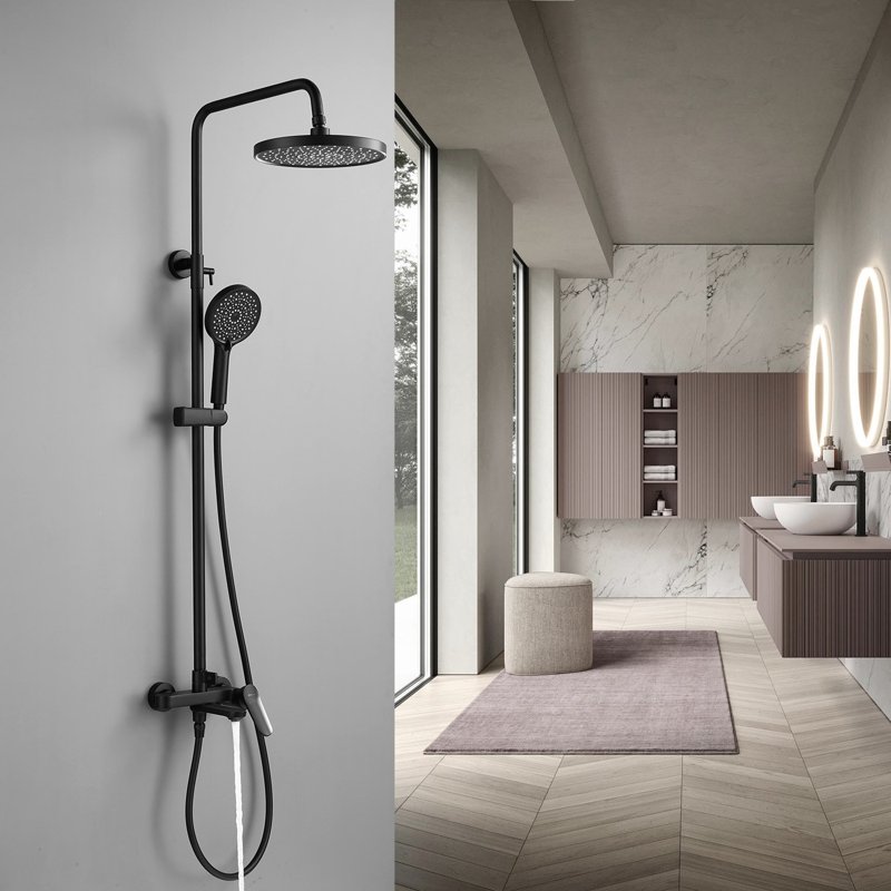 Душевая система Shevanik S8436H, черный