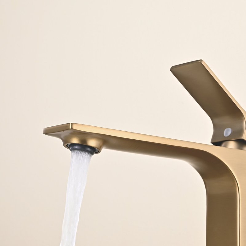 Смеситель для раковины высокий Shevanik S6111G, золотой сатин