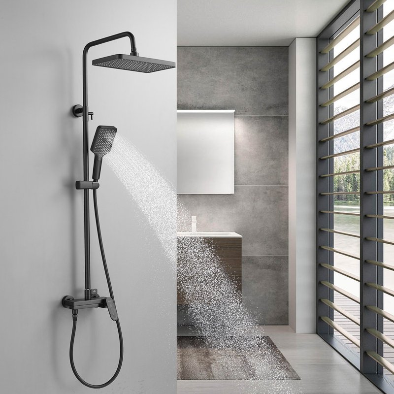 Душевая система Shevanik S8836H, черный