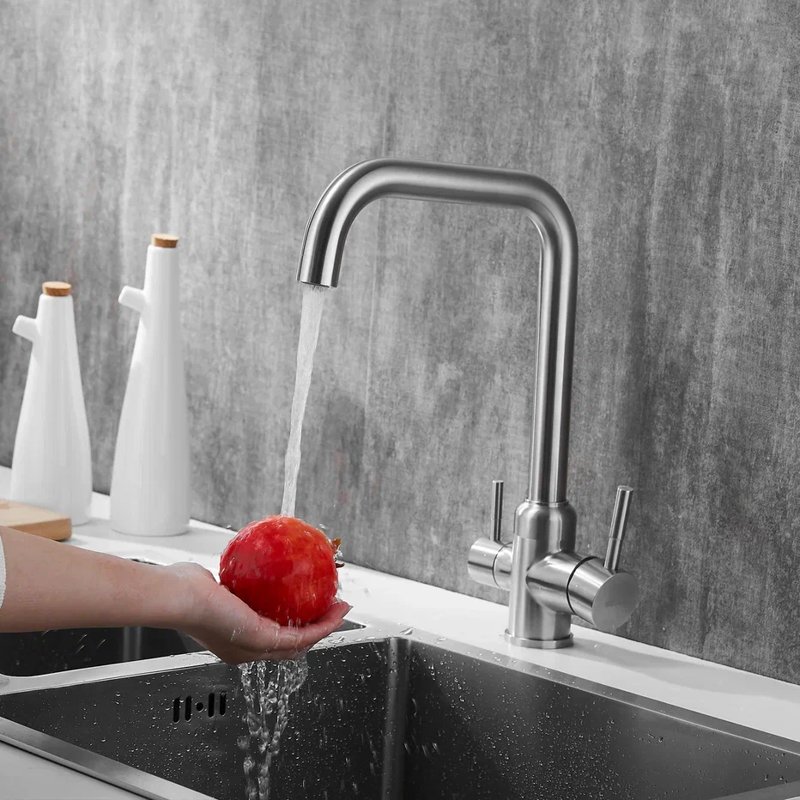 Смеситель для кухни с подключением фильтра Shevanik S268B, сатин