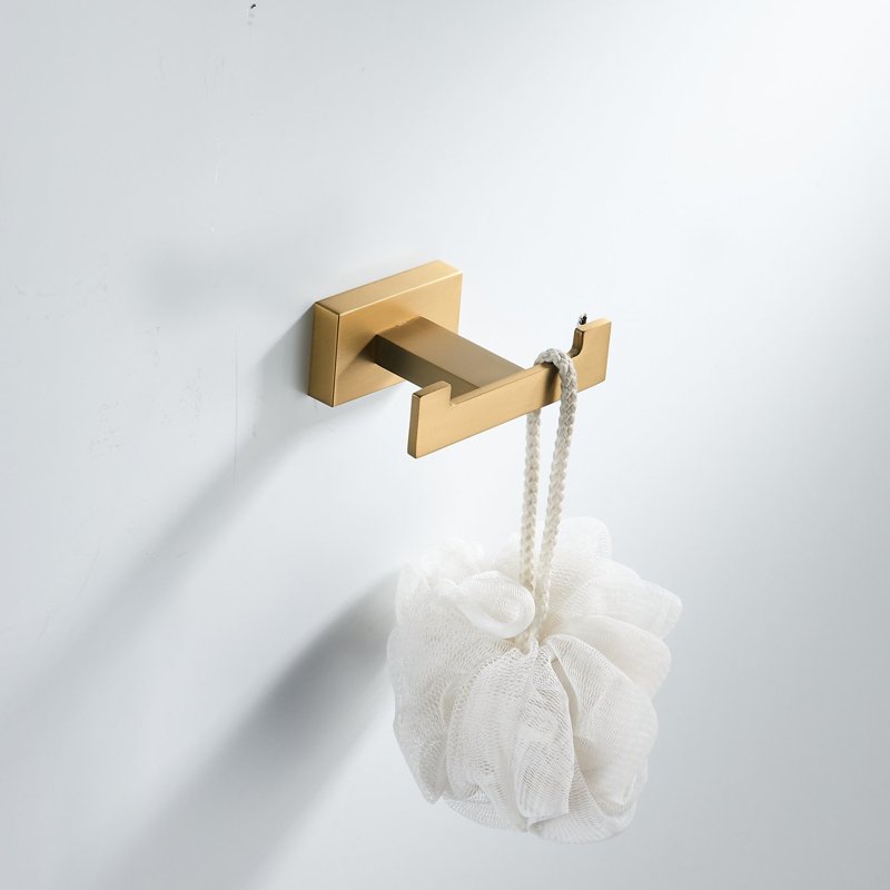 Крючок для ванной комнаты двойной Shevanik SG5621G, золотой сатин