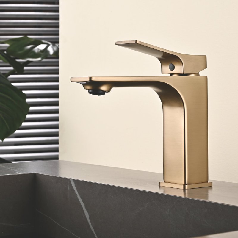 Смеситель для раковины Shevanik S6101G, золотой сатин