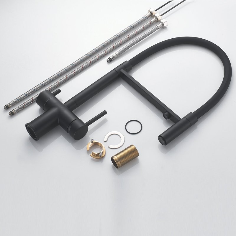 Смеситель для кухни с подключением фильтра Shevanik S178H, черный