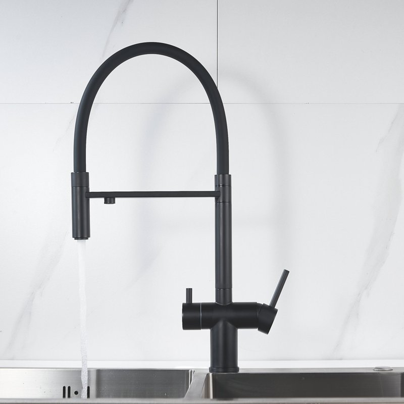 Смеситель для кухни с подключением фильтра Shevanik S178H, черный