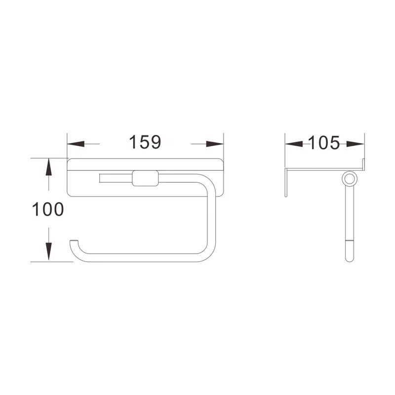 Держатель для туалетной бумаги с полочкой Shevanik SG5705-1, хром