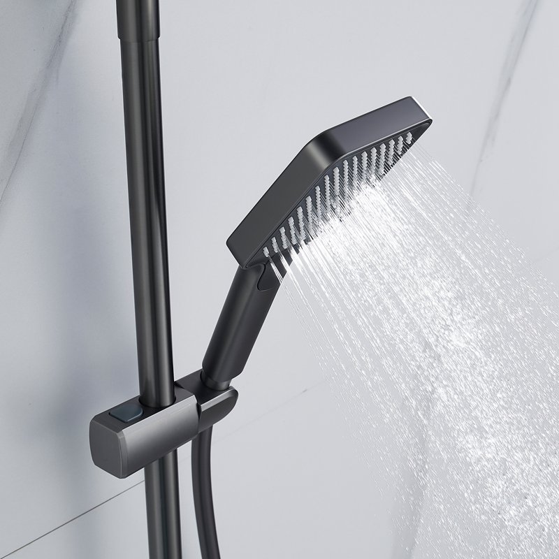 Душевая система Shevanik S8236T, оружейная сталь