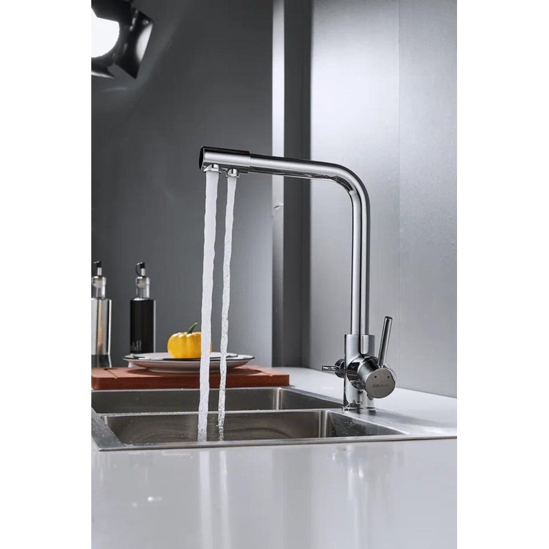 Смеситель для кухни с подключением фильтра Shevanik S328, хром