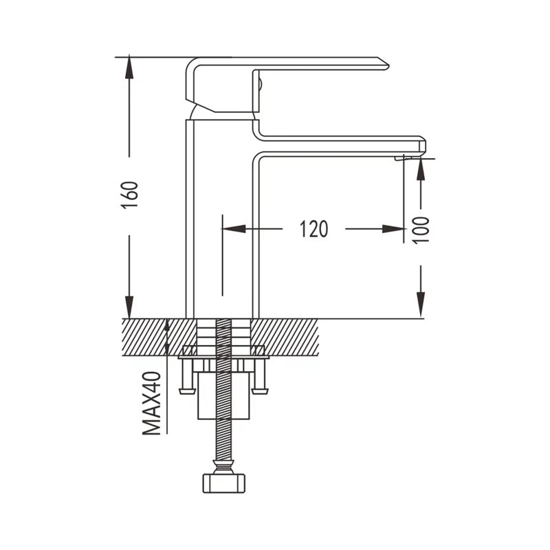 Смеситель для раковины Shevanik S8801H, черный