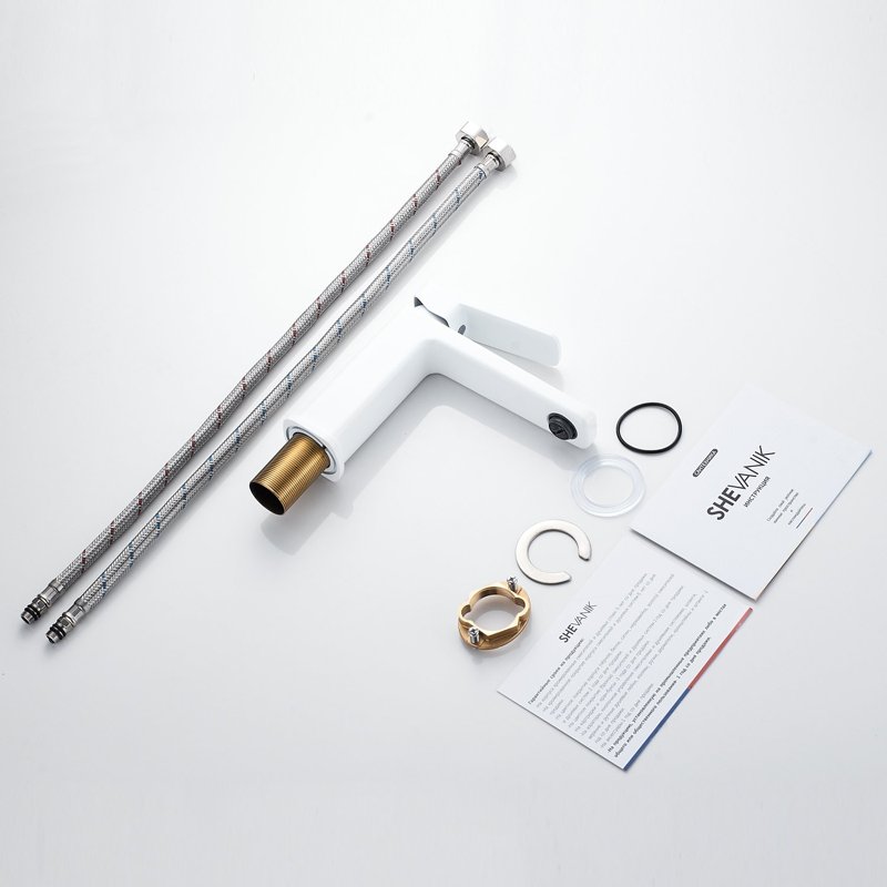 Смеситель для раковины Shevanik S9901C, белый