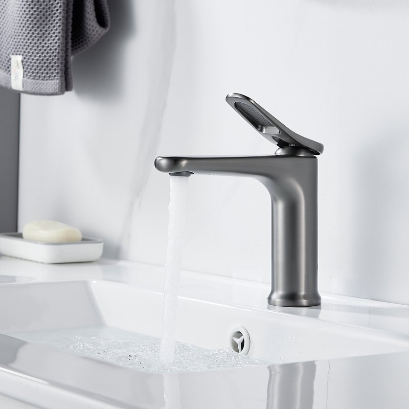 Смеситель для раковины Shevanik S4701T, оружейная сталь