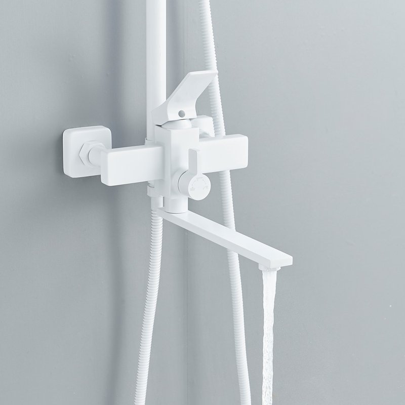 Душевая система Shevanik S8136F, белый/хром