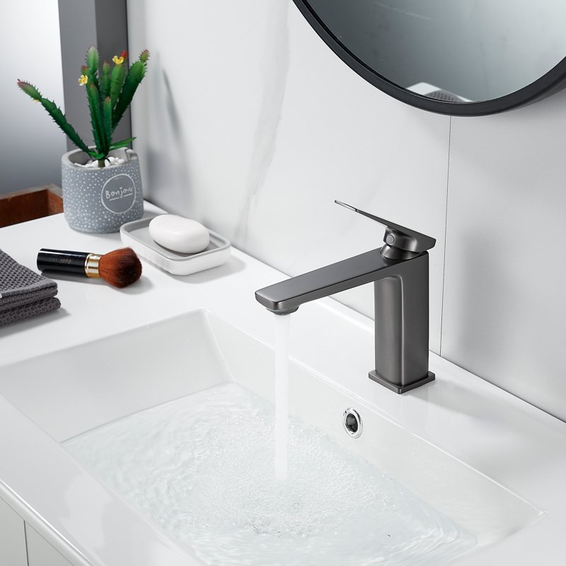 Смеситель для раковины Shevanik S8901T-1, оружейная сталь