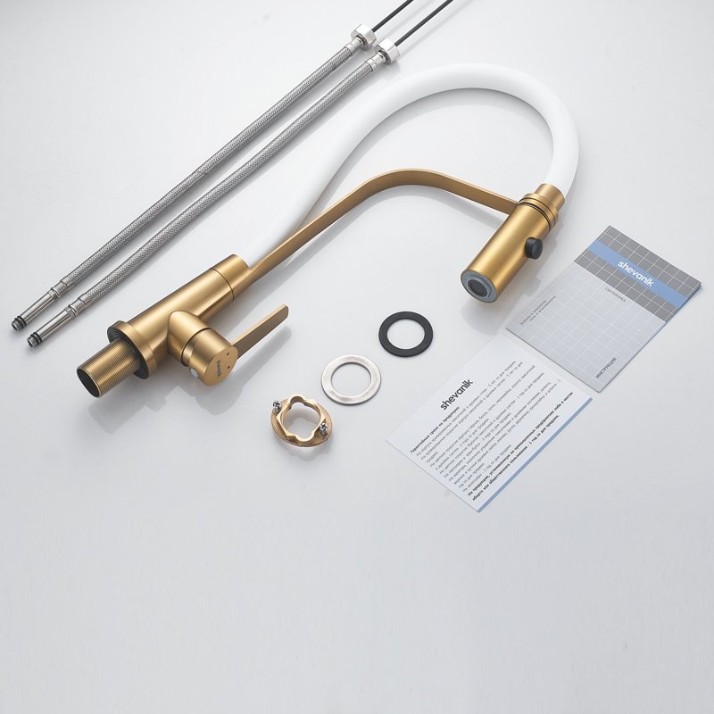 Смеситель для кухни с гибким изливом и режимом 