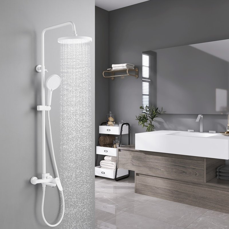 Душевая система Shevanik S8336T, оружейная сталь