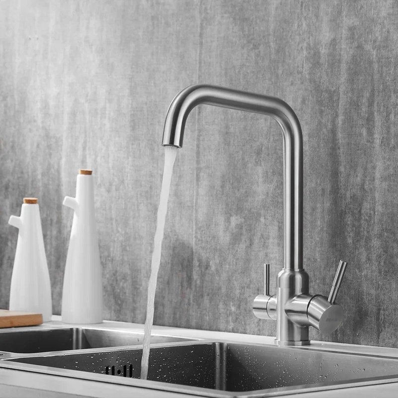 Смеситель для кухни с подключением фильтра Shevanik S268B, сатин