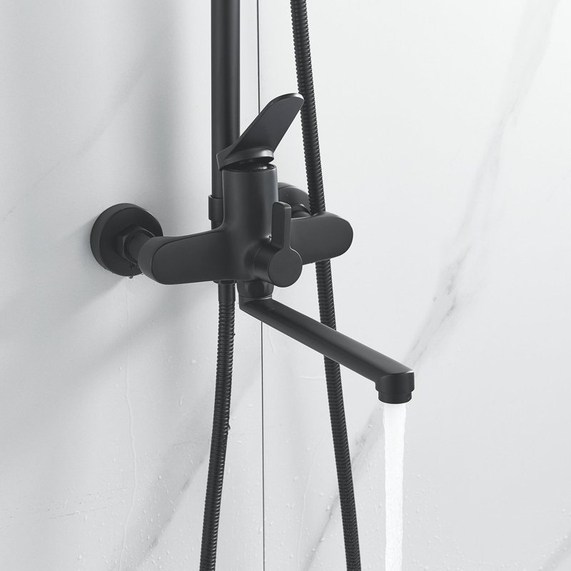 Душевая система Shevanik S6836T, оружейная сталь