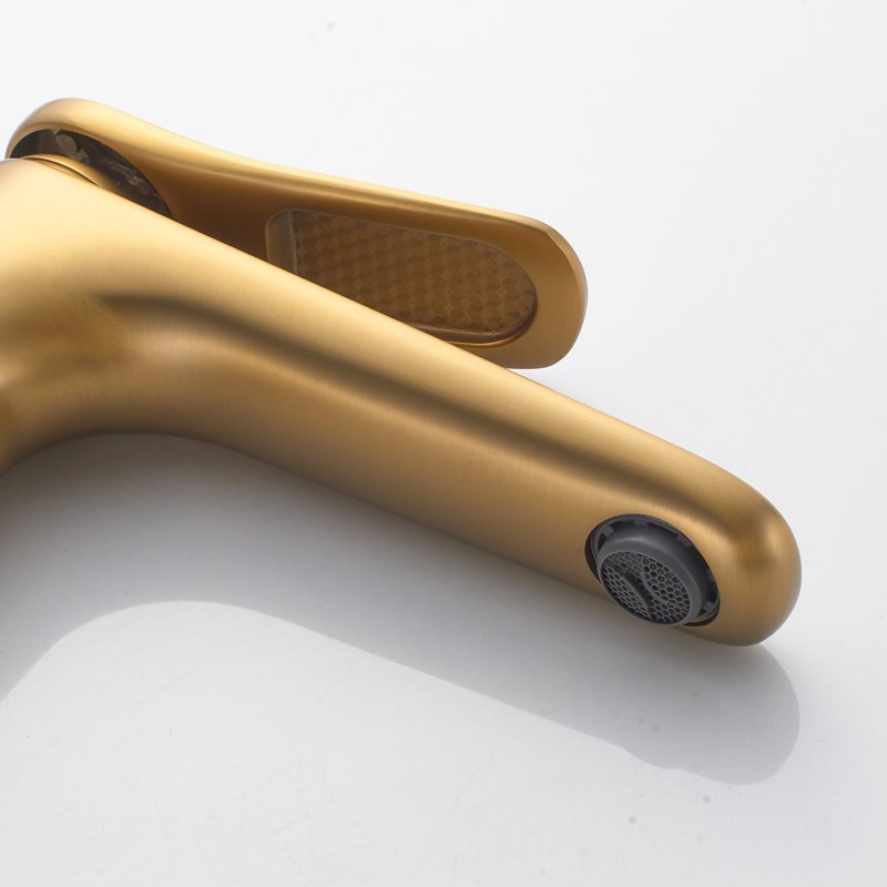 Смеситель для раковины Shevanik S4701G, золотой сатин