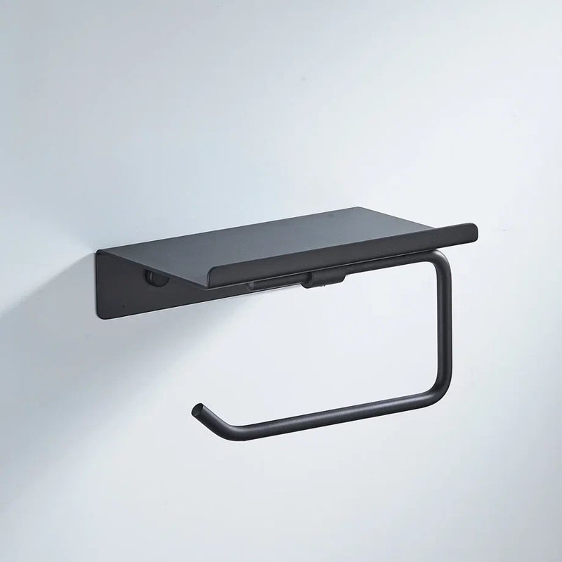 Держатель для туалетной бумаги с полочкой Shevanik SG5705H-1, черный