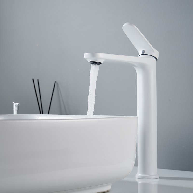 Смеситель для раковины высокий Shevanik S4311C, белый