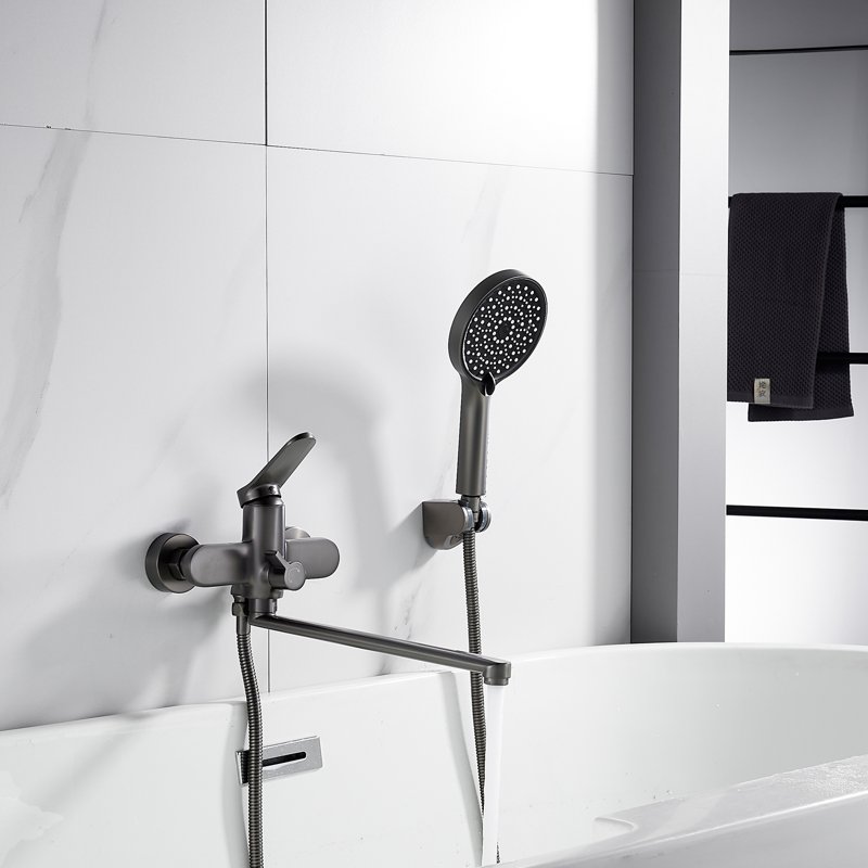 Смеситель для ванны Shevanik S4322T, оружейная сталь