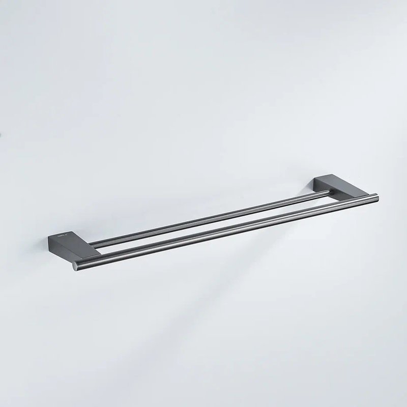 Полотенцедержатель двойной Shevanik SG5727T, оружейная сталь