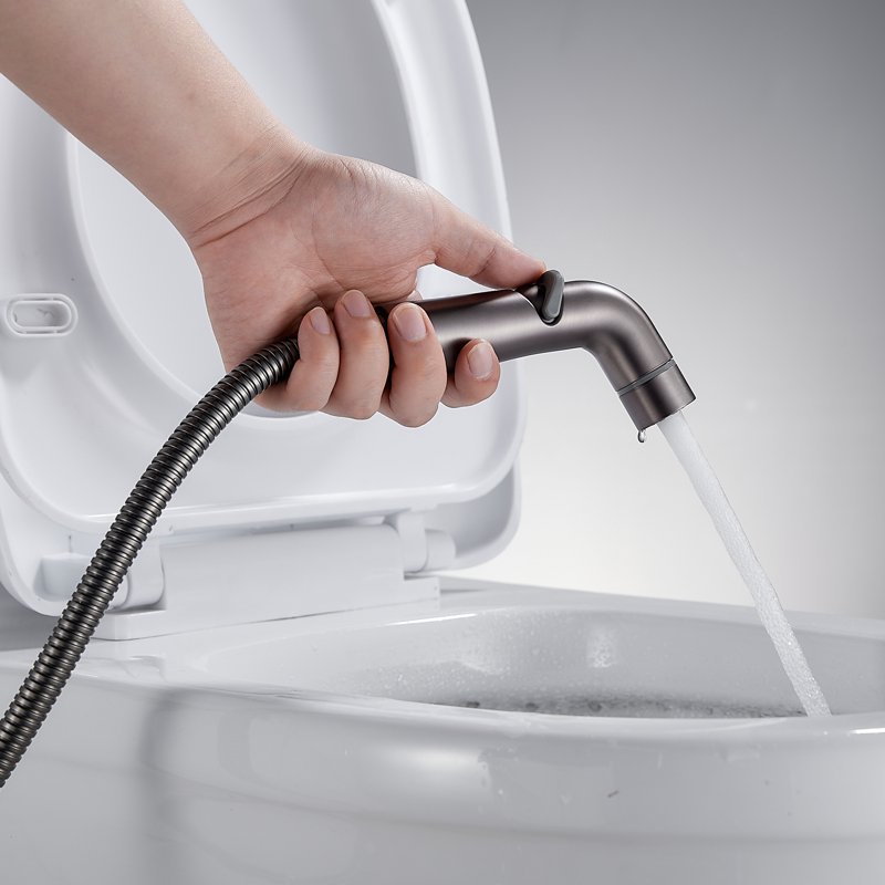 Гигиенический душ со смесителем Shevanik S9905T-1, оружейная сталь