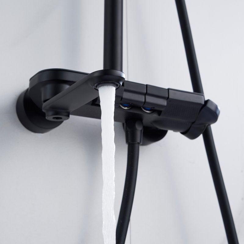 Душевая система Shevanik S9636H, черный