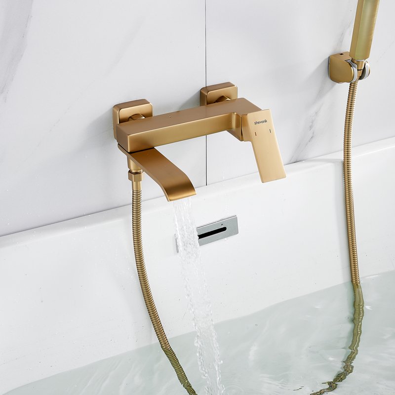Смеситель для ванны Shevanik S4002G, золотой сатин