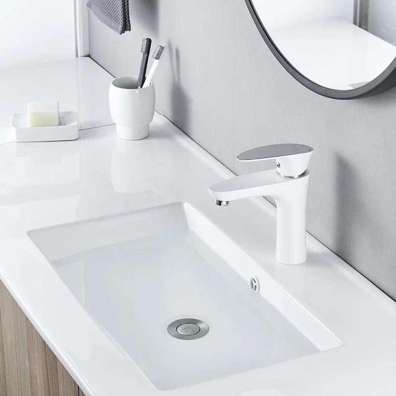 Смеситель для раковины Shevanik S9801F, белый/хром