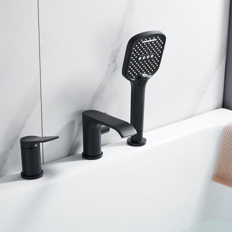 Смеситель на борт ванны Shevanik S4112H, черный