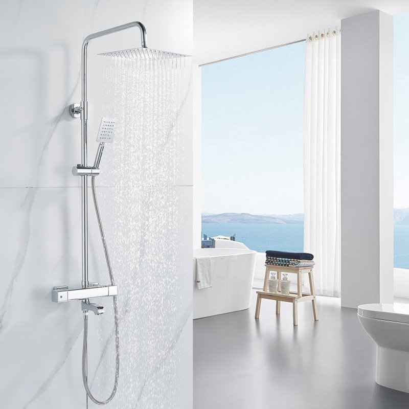 Душевая система Shevanik S7036T, оружейная сталь