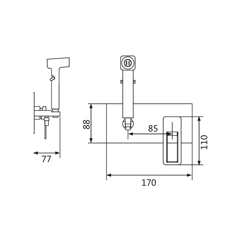 Гигиенический душ со смесителем Shevanik S8005, хром