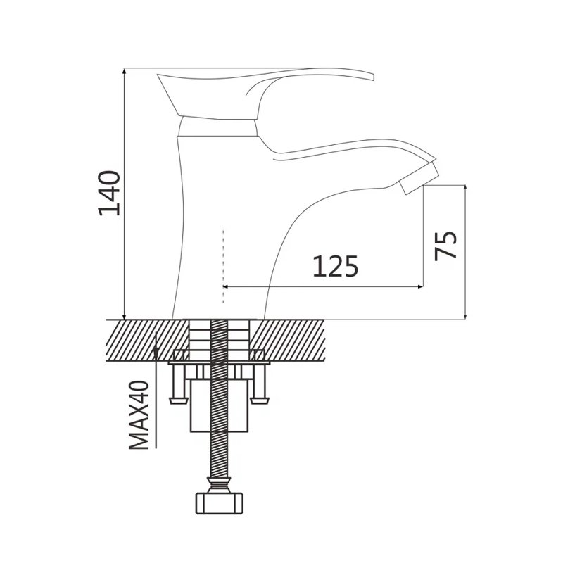Смеситель для раковины Shevanik S5201, хром