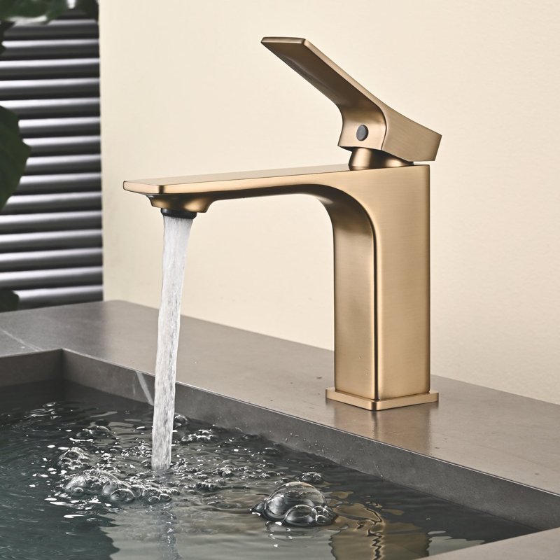 Смеситель для раковины Shevanik S6101G, золотой сатин