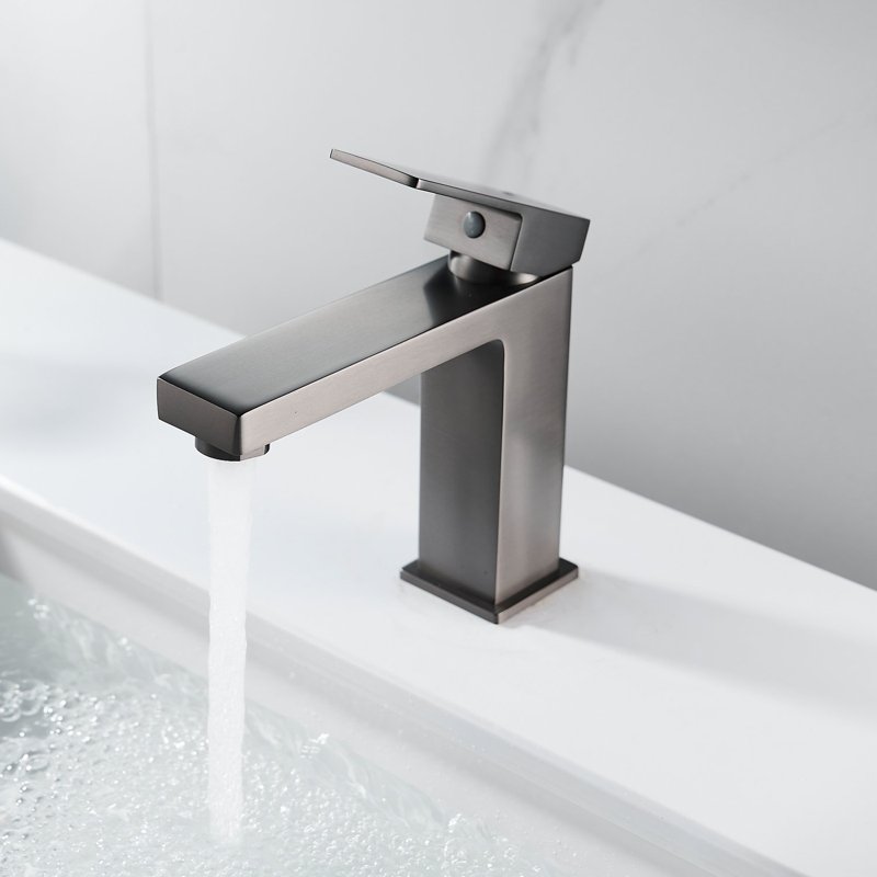 Смеситель для раковины Shevanik S9601T, оружейная сталь