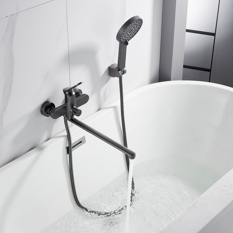 Смеситель для ванны Shevanik S4322T, оружейная сталь