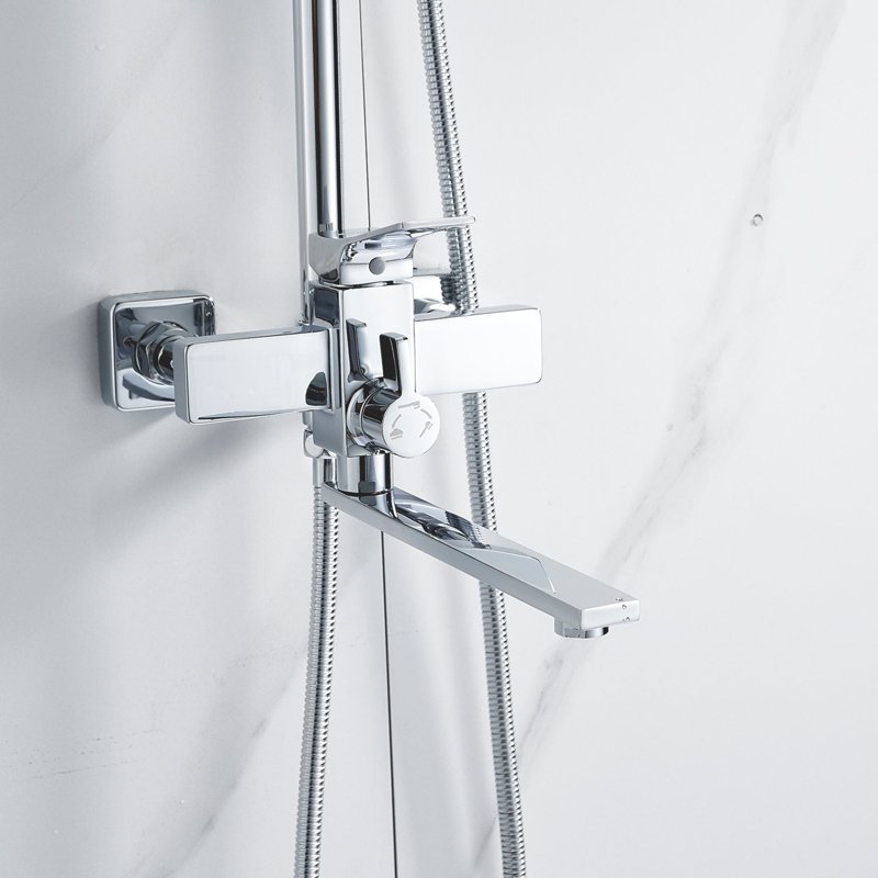 Душевая система Shevanik S6036H, черный/хром