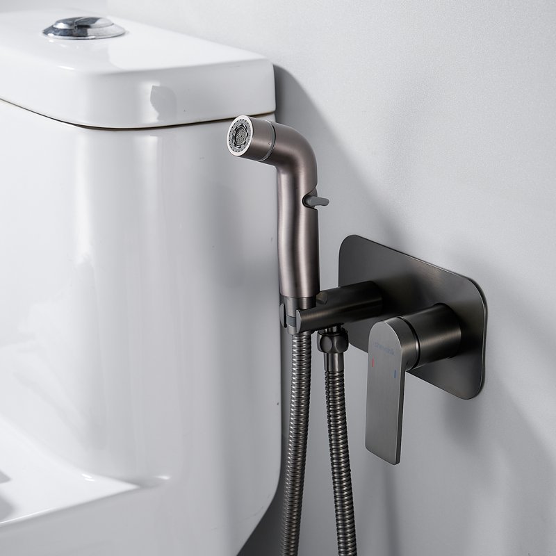 Гигиенический душ со смесителем Shevanik S9905T-1, оружейная сталь