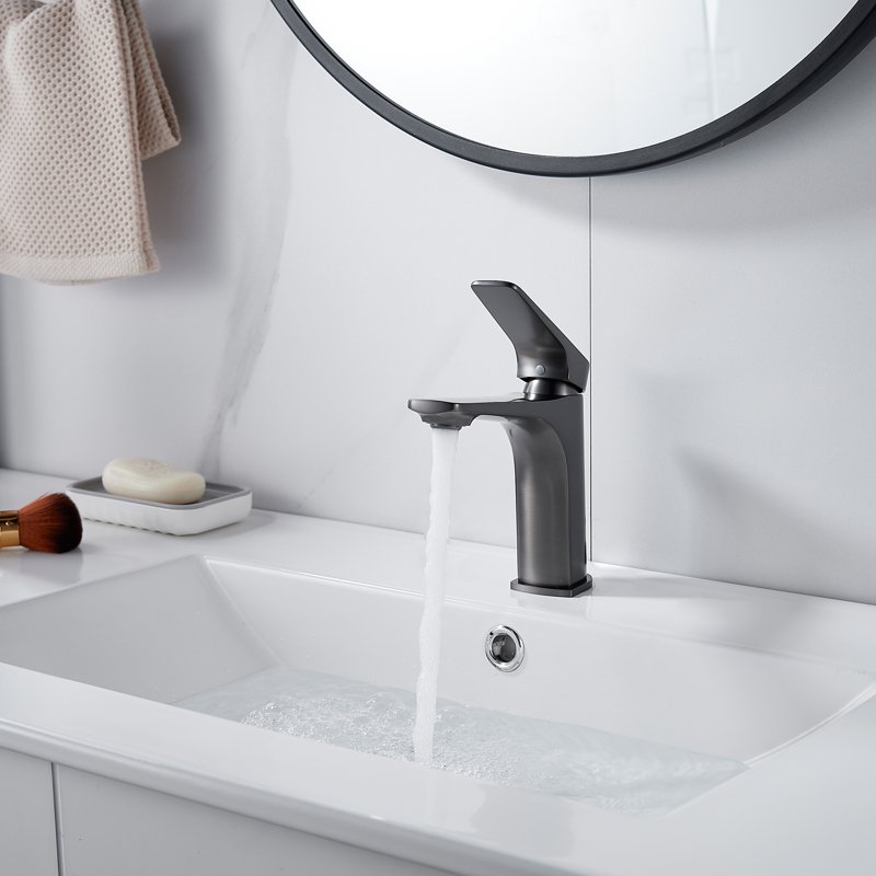 Смеситель для раковины Shevanik S4201T, оружейная сталь