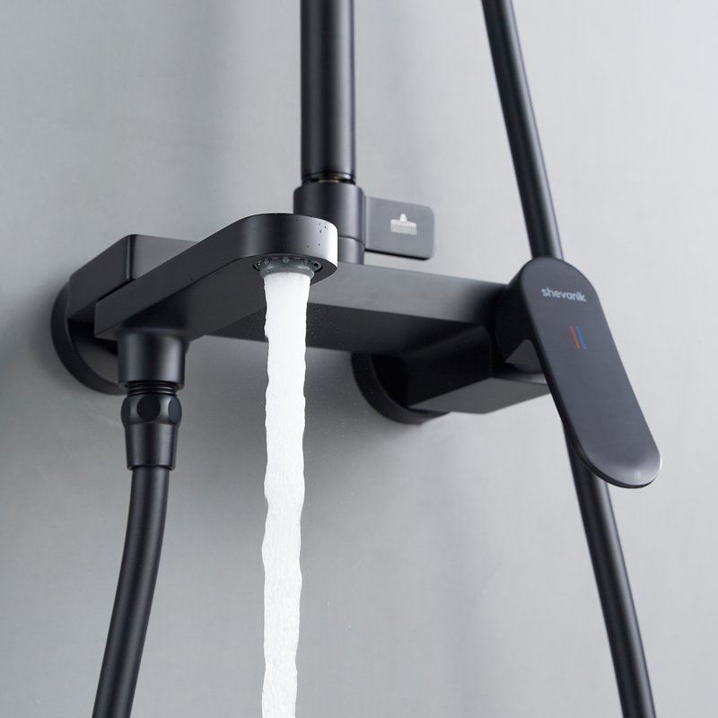 Душевая система Shevanik S8836H, черный