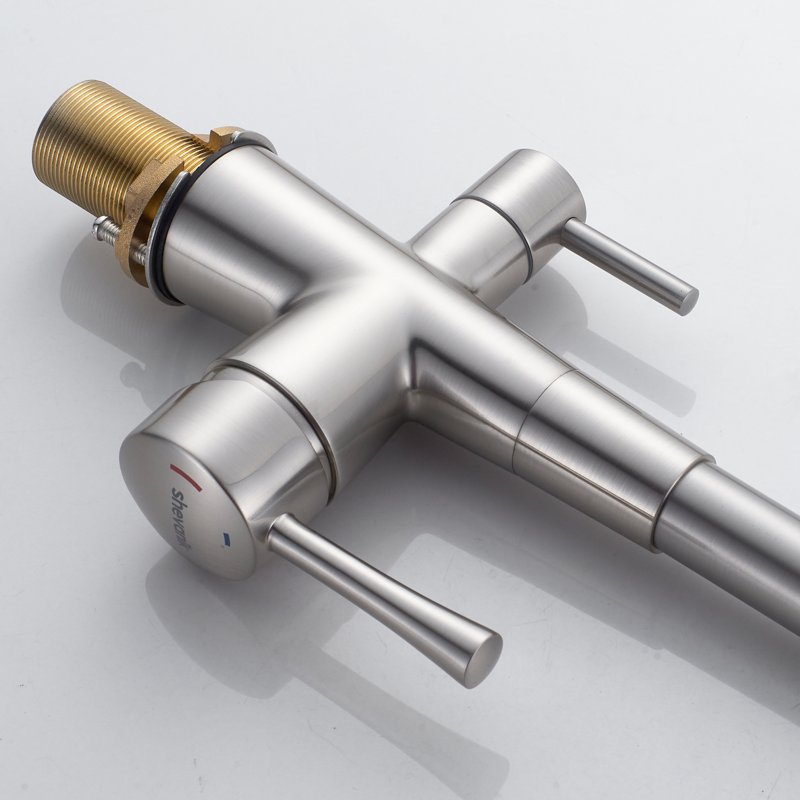 Смеситель для кухни с подключением фильтра Shevanik S428L, сатин