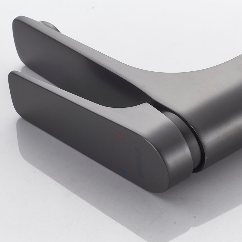 Смеситель для раковины Shevanik S4201T, оружейная сталь