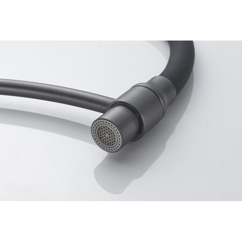 Смеситель для кухни с подключением фильтра Shevanik S743T-3, оружейная сталь/черный