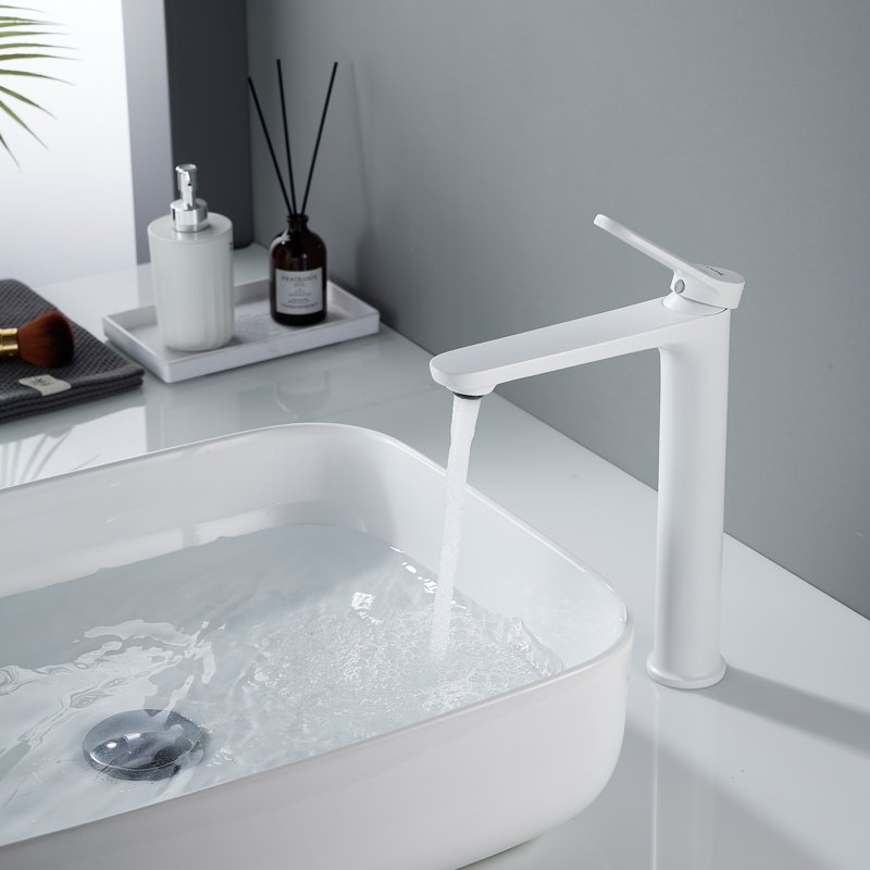 Смеситель для раковины высокий Shevanik S4311C, белый