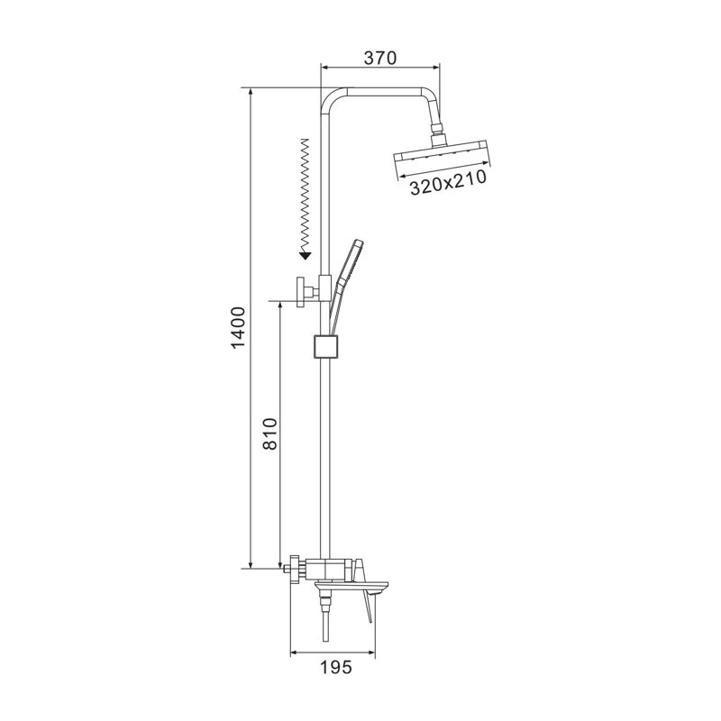 Душевая система Shevanik S8236, хром