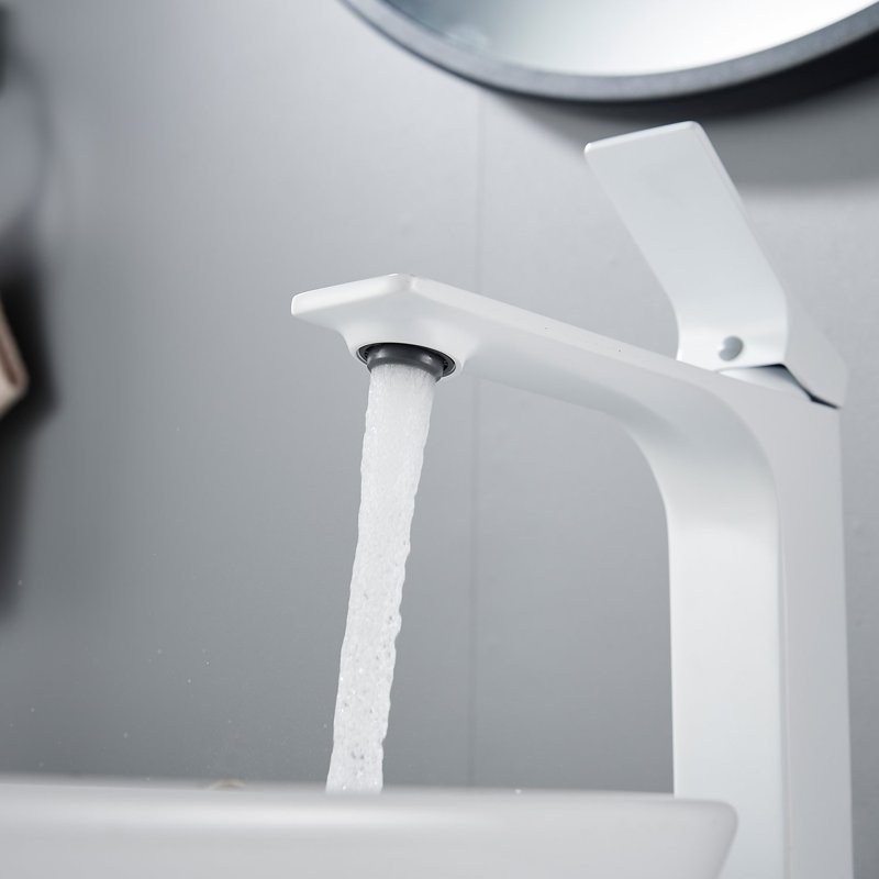 Смеситель для раковины высокий Shevanik S6111C, белый